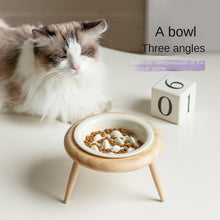 Ceramic Slow Feeding Elevated Cat Bowl Neck Support.