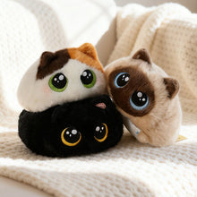 Cute Plush Cat Squishy Emotional Companion Stress Relief Soothing Super Soft Down Cotton Round-Eyed Cat Stackable Toy