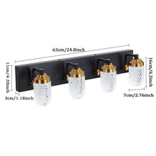 Modern Black LED Vanity Light – Clear Glass Bathroom Wall Light Fixture