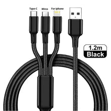 3-in-1 Fast Charging Cable 1.2M – USB Multi Charging Cord