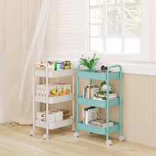 3 Tier Rolling Storage Cart – Slim Metal Utility Organizer with Wheels for Kitchen & Bathroom
