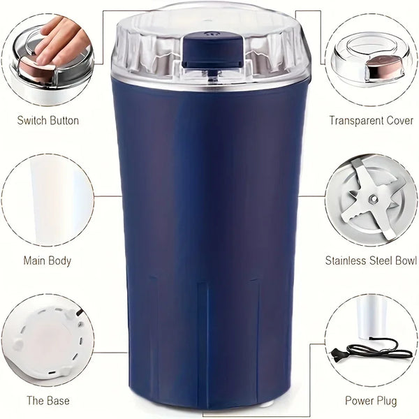 Electric Spice Grinder – Stainless Steel Dry Food & Coffee Grinder