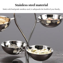 Stainless Steel Divided Serving Tray with Dip Bowls.