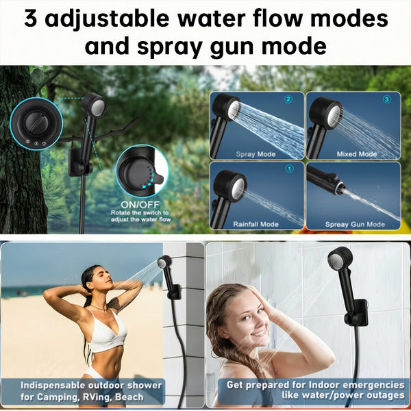 8000mAh Portable Camping Shower IPX8 Waterproof