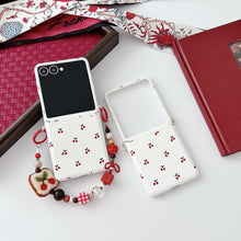 Cherry Blossom Flip Phone Case – PC Protective Case with Chain