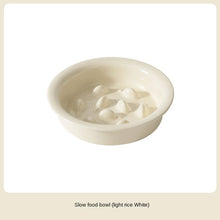 Ceramic Slow Feeding Elevated Cat Bowl Neck Support.