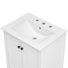 24 Inch White Bathroom Vanity with Ceramic Sink – 1 Drawer & Double Door Cabinet