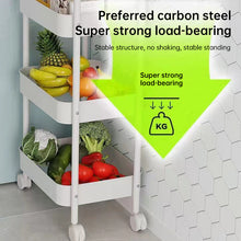3 Tier Rolling Storage Cart – Slim Metal Utility Organizer with Wheels for Kitchen & Bathroom