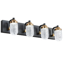 Modern Black LED Vanity Light – Clear Glass Bathroom Wall Light Fixture