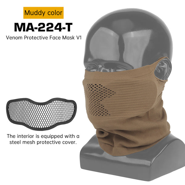 Airsoft Mesh Mask with Neck Gaiter – Half Face Protection for Paintball, Airsoft & Cosplay