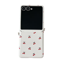 Cherry Blossom Flip Phone Case – PC Protective Case with Chain
