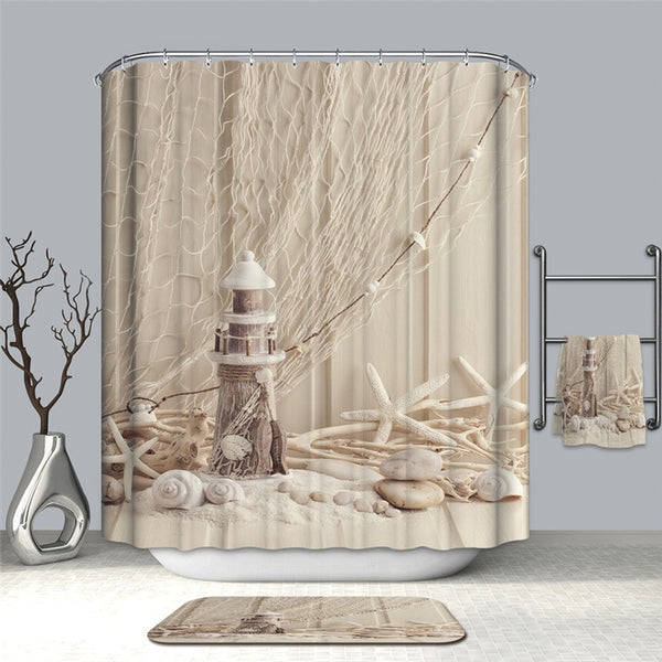 3D Printing Shower Curtains for Bathroom Waterproof Polyester Fabric Shower Bath Curtain With Hooks