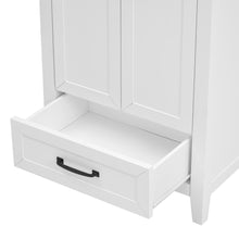 24 Inch White Bathroom Vanity with Ceramic Sink – 1 Drawer & Double Door Cabinet