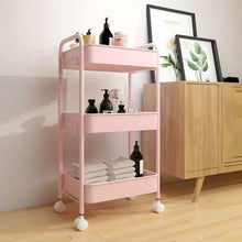 3 Tier Rolling Storage Cart – Slim Metal Utility Organizer with Wheels for Kitchen & Bathroom