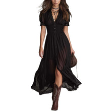 Cropped V-Neck Shirt Dress with Ruffled Hem and Side Slit, Dark Chic Style, Body-Con Fit, Long Skirt