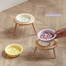 Ceramic Slow Feeding Elevated Cat Bowl Neck Support.