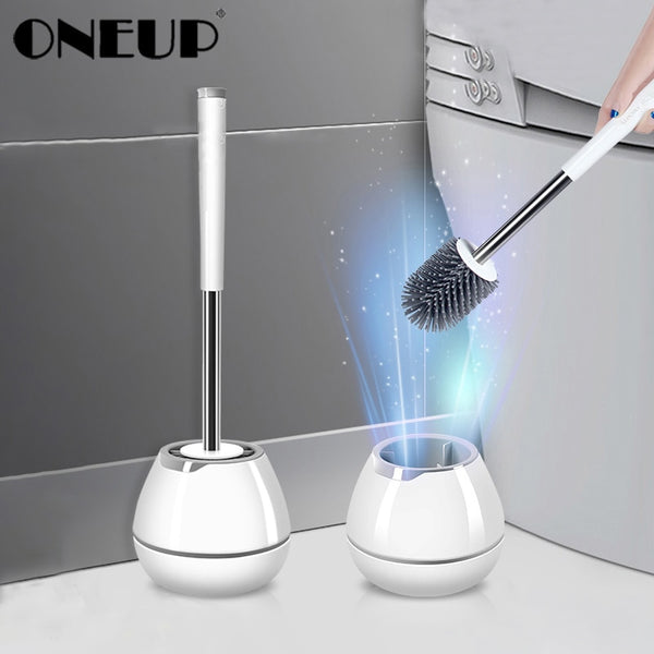 Silicone TPR Toilet Brush Wall-mounted Cleaning Brush For Bathroom.