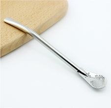 Stainless Steel Straw 304 Coffee Milk Tea Filter Stirrer Spoon Yerba Mate Tea Spoon