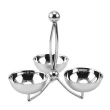 Stainless Steel Divided Serving Tray with Dip Bowls.