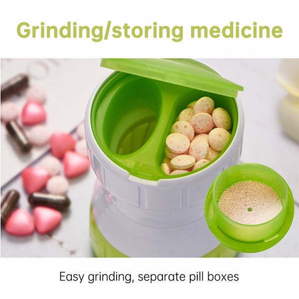 Portable Medicine Storage Box with Pill Grinder – Compact Travel Pill Organizer