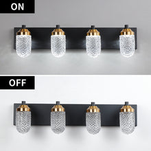 Modern Black LED Vanity Light – Clear Glass Bathroom Wall Light Fixture