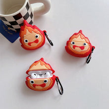 Cartoon 3D Fire Devil AirPods Case – Soft Silicone Protective Cover