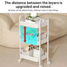 3 Tier Rolling Storage Cart – Slim Metal Utility Organizer with Wheels for Kitchen & Bathroom