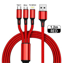 3-in-1 Fast Charging Cable 1.2M – USB Multi Charging Cord