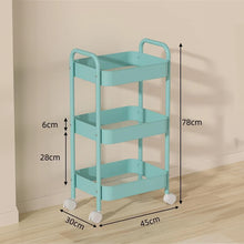 3 Tier Rolling Storage Cart – Slim Metal Utility Organizer with Wheels for Kitchen & Bathroom
