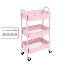 3 Tier Rolling Storage Cart – Slim Metal Utility Organizer with Wheels for Kitchen & Bathroom