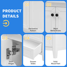 24 Inch White Bathroom Vanity with Ceramic Sink – 1 Drawer & Double Door Cabinet