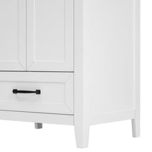 24 Inch White Bathroom Vanity with Ceramic Sink – 1 Drawer & Double Door Cabinet