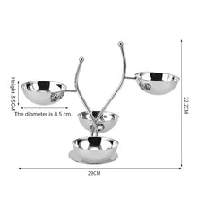 Stainless Steel Divided Serving Tray with Dip Bowls.