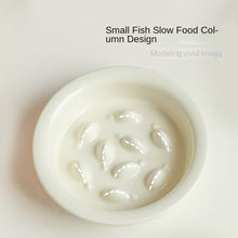 Ceramic Slow Feeding Elevated Cat Bowl Neck Support.