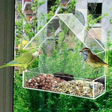 Window Bird Feeder, Triangular House-Shaped Plastic Acrylic Bird Feeder, Acrylic Pet Bird Feeder
