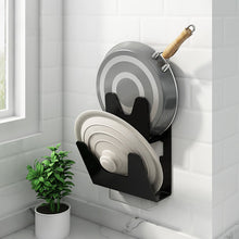 Wall-Mounted Space Aluminum Pot Cover Storage Rack.