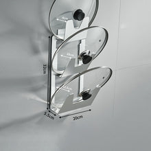 Wall-Mounted Space Aluminum Pot Cover Storage Rack.