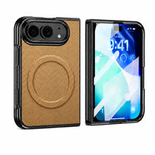 Magnetic Carbon Fiber Patterned Phone Case For iPhone DuoiPhone 18 Fold For Magsafe With Screen Glass Lens Protector Cover