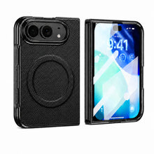Magnetic Carbon Fiber Patterned Phone Case For iPhone DuoiPhone 18 Fold For Magsafe With Screen Glass Lens Protector Cover