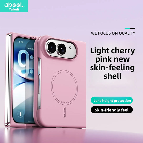 Simple Magnetic Skin-Feel Liquid Silicone Phone Case‌ For iPhone Ultra iPhone 18 Fold Shockproof for Magsafe Flexible Slim Cover