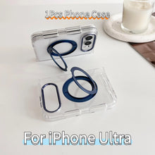 Luxury 3-in-1 360° Rotating MagSafe iPhone Case – Transparent Magnetic Holder & Shockproof Cover
