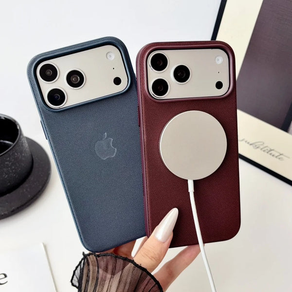 Original For iPhone 18 Pro 18 Pro Max Technology Woven Pattern Logo Case Built-in Magnetic Magsafe Matte Thin Cover with Box