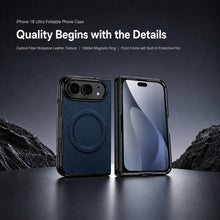 Magnetic Carbon Fiber Patterned Phone Case For iPhone DuoiPhone 18 Fold For Magsafe With Screen Glass Lens Protector Cover