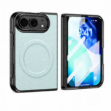 Magnetic Carbon Fiber Patterned Phone Case For iPhone DuoiPhone 18 Fold For Magsafe With Screen Glass Lens Protector Cover