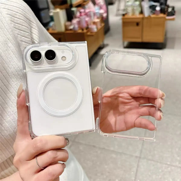 Luxury Transparent MagSafe Case for iPhone 18 Ultra & Fold – Slim Shockproof Magnetic PC Cover
