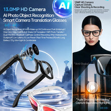 AI Smart Glasses with 13MP Camera – AI Translation, Photo Recognition, Bluetooth Calls & Music