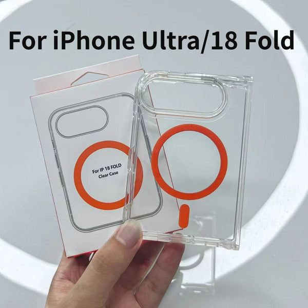 Clear MagSafe Case for iPhone 18 Fold DUO – Magnetic Wireless Charging Protective Cover