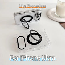Luxury 3-in-1 360° Rotating MagSafe iPhone Case – Transparent Magnetic Holder & Shockproof Cover