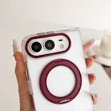 Luxury 3-in-1 360° Rotating MagSafe Case for iPhone 18 Duo & Fold – Transparent Magnetic Holder Cover