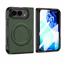 Magnetic Carbon Fiber Patterned Phone Case For iPhone DuoiPhone 18 Fold For Magsafe With Screen Glass Lens Protector Cover